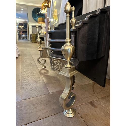 Silver Antique English Regency Style Brass and Steel Fire Grate, 1880 For Sale - Image 8 of 14