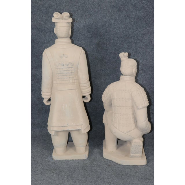 Pair of Terra Cotta Chinese Warrior Sculptures Qin Shi Replicas For Sale - Image 4 of 12