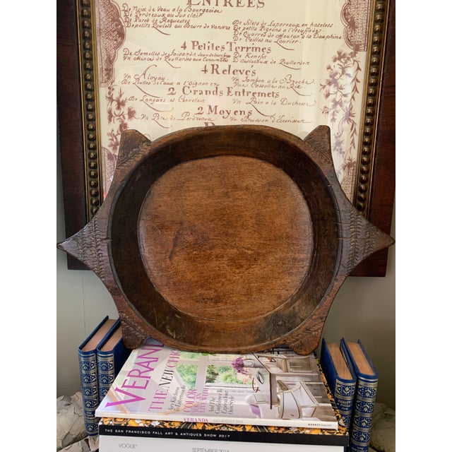 Gorgeous hand carved African tribal wooden tray/platter. Incredible patina and size! Perfect for fruit and vegetables or...