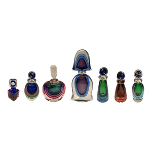 1960s Murano Glass Perfume Bottles- Set of 7
