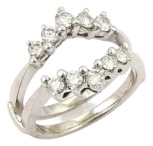 Diamond Insert 14k White Gold Ring - Size 6