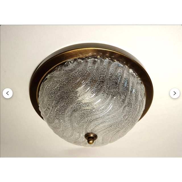 Metal Vintage Ceiling Light in Murano Glass from Fischer Leuchten, 1980s For Sale - Image 7 of 12