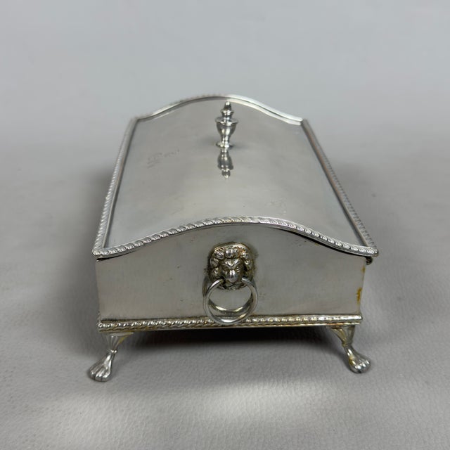 Antique Inkwell Writing Desk in Silver Plated Metal from Leoni W.T. & Co For Sale - Image 5 of 14