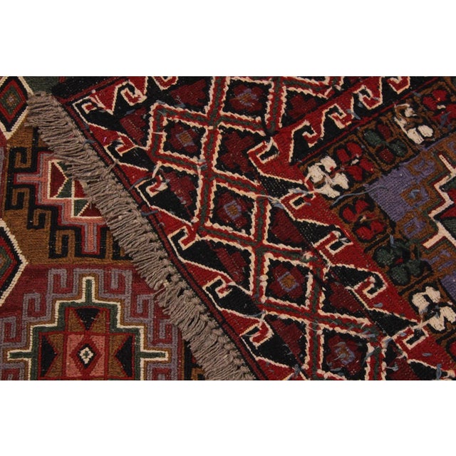 Textile 1960s Vintage Tribal Soumakh Wool Rug - 6'2" X 7'10" For Sale - Image 7 of 9