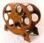 Brown Vintage Mid Century Wood Pressed Grapes Design 6 Bottle Wine Rack For Sale - Image 8 of 9