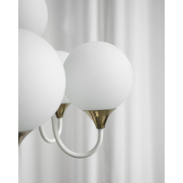Mid-Century Modern Floor Lamp with Opal Glass Globes, Germany, 1970s For Sale - Image 4 of 6