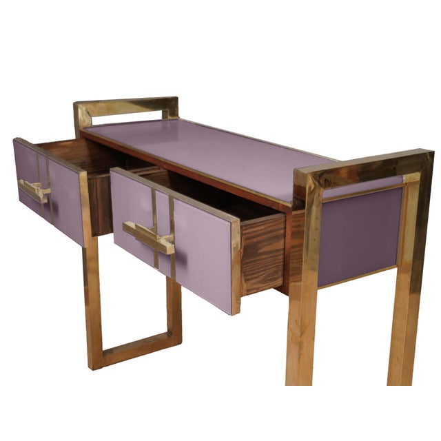 Pastel Purple Desk in Murano Glass from Justfurnituress SRL For Sale - Image 4 of 7