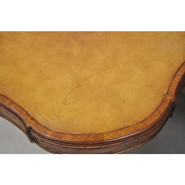 Vintage English Regency Leather Top Mahogany Drum End Table W/ 4 Drawers - Pair For Sale - Image 9 of 18