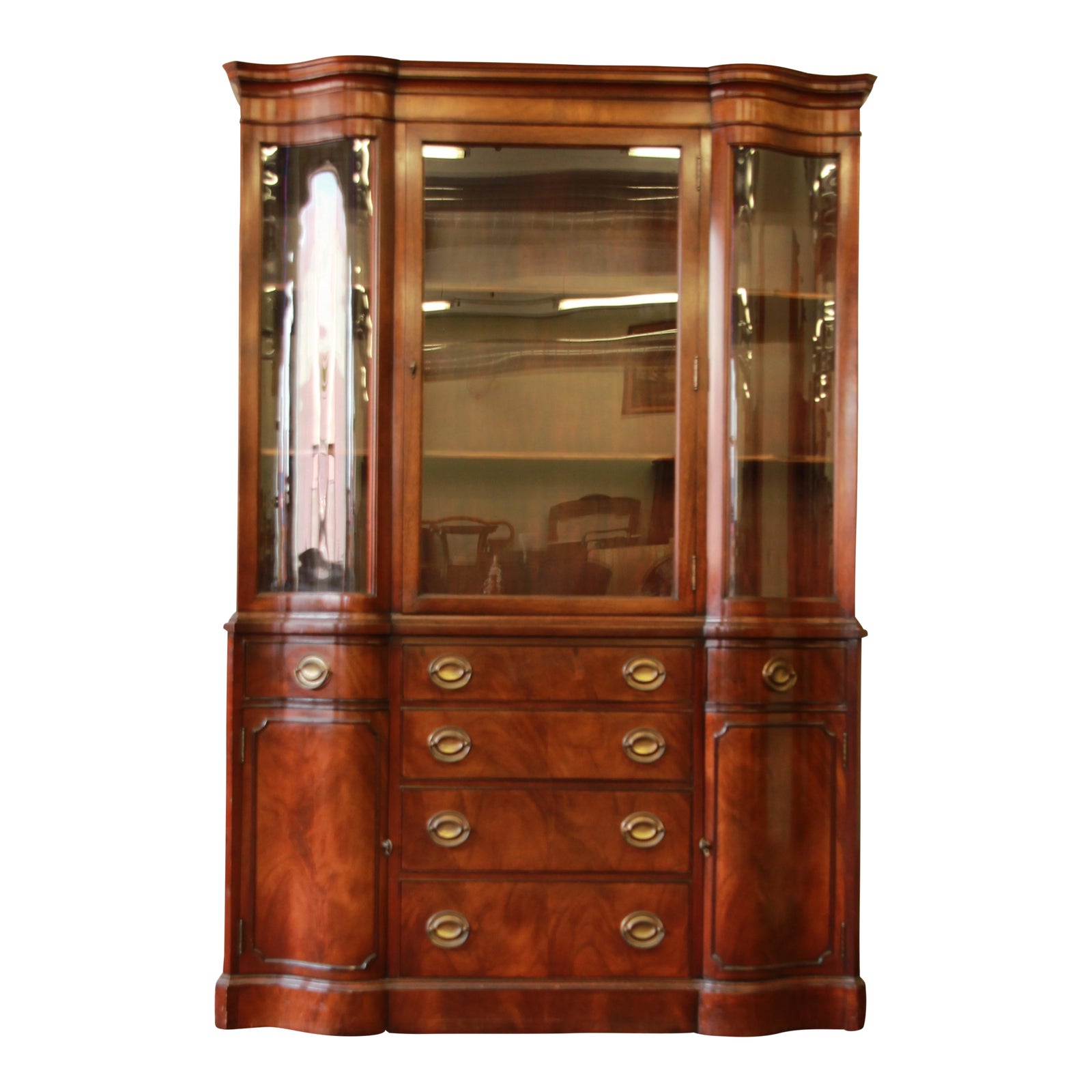Vintage Drexel Mahogany Curved Glass China Chairish