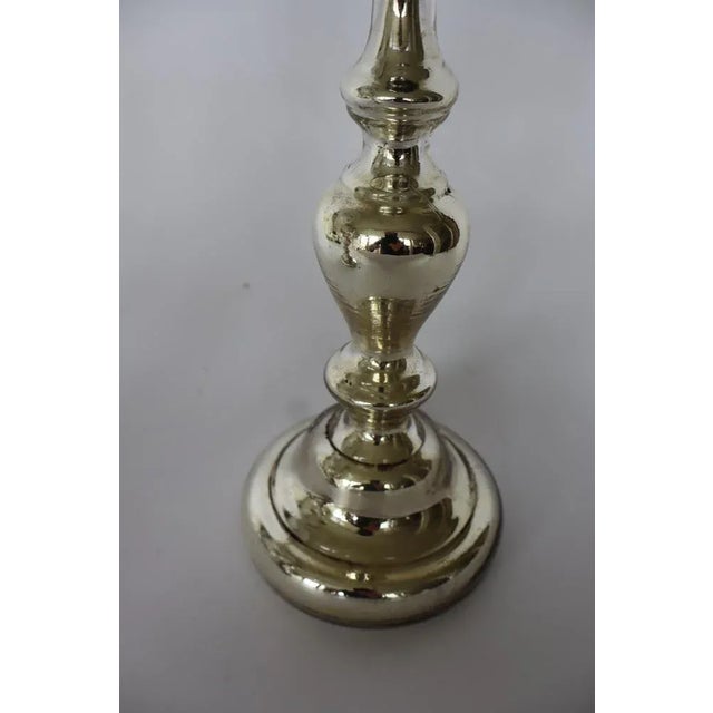 Mercury Glass Candlesticks, Set of 2 For Sale - Image 4 of 6