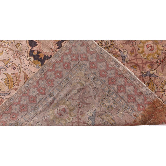 Textile 1920s Abstract Indian Handmade Wool Rug For Sale - Image 7 of 9