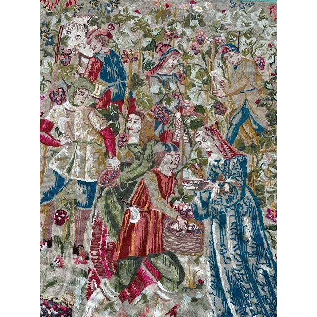 Vintage French Needlepoint Tapestry, 1970s For Sale - Image 12 of 18