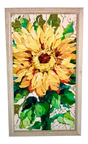 Sunflower Study I Collage Painting