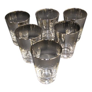 Dorothy Thorpe Mid-Century Silver Fade Barware Shot Glasses - Set of 6 For Sale