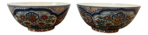 Hand-Painted Frisian Majolica Bowls by Royal Teacher Makkum, 1940s, Set of 2