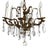 Palwa Brass Lead Crystal Six Liight Chandelier 6 Lights from Palwa, 1960s For Sale