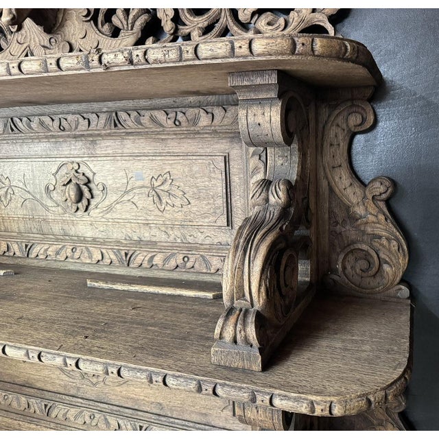 French Carved Oak Hunting Sideboard, 1860 For Sale - Image 15 of 18