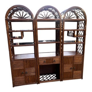 1960s Large Bamboo Shelving Unit For Sale