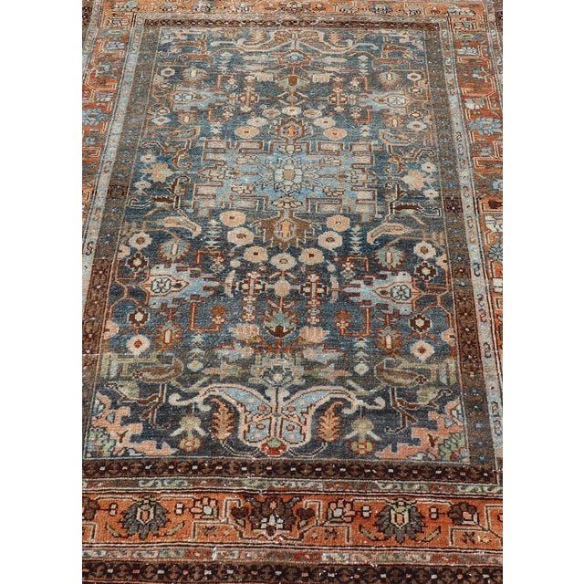 Textile Antique Persian Malayer Rug With All-Over Sub-Geometric Floral Design 4'4"x6'2" For Sale - Image 7 of 10