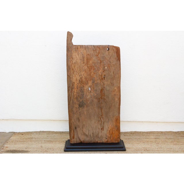 Brown Ancient Diamond Motif Dogon Door on Stand For Sale - Image 8 of 9