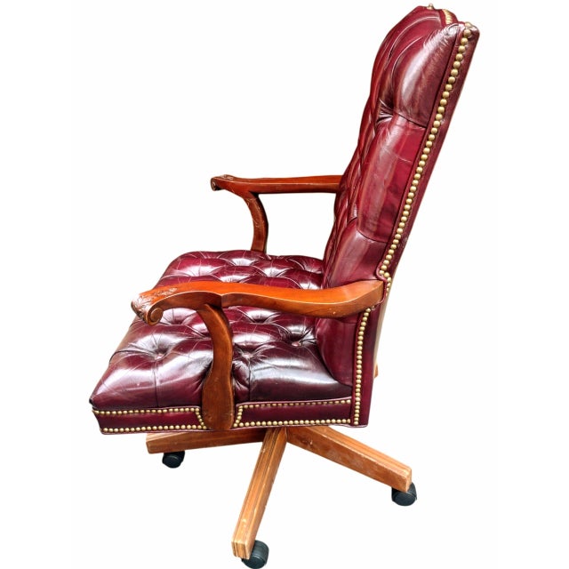 1990s 1990s 4 Hancock & Moore Tufted Executive Chairs For Sale - Image 5 of 12