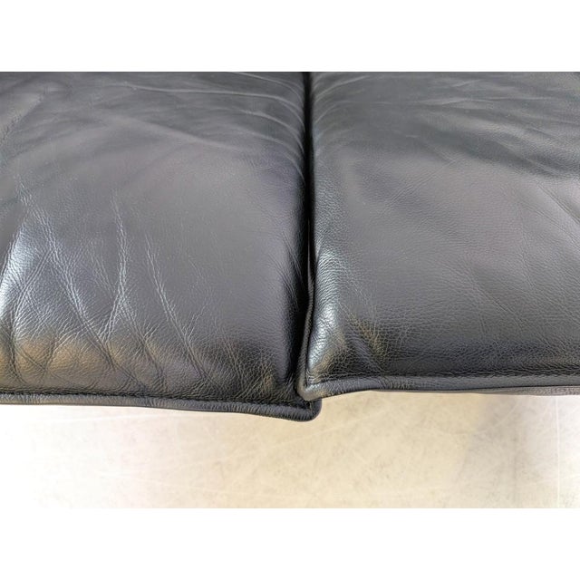 Vintage Italian 3-Seater Sofa in Black Leather, 1980s For Sale - Image 13 of 18