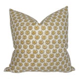 Lyon Floral Pillow Cover in Saffron, 20x20 Pillow For Sale