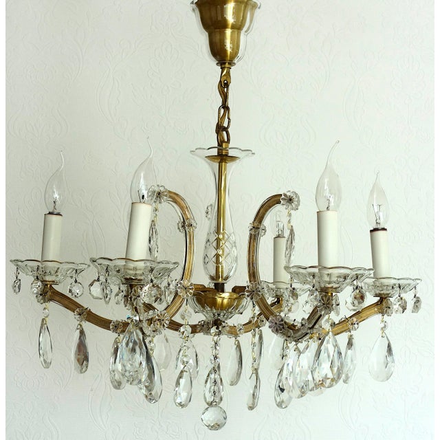 Maria Theresia Chandelier in Brass and Crystal from Palwa, 1960s For Sale - Image 6 of 14