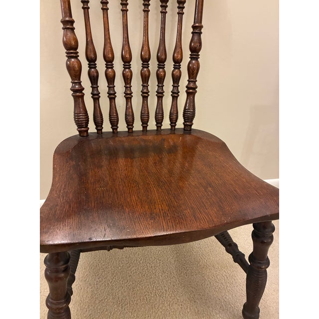 Antique Victorian Carved Wood Side Chair With Sea Creature Crest Rail For Sale - Image 4 of 9