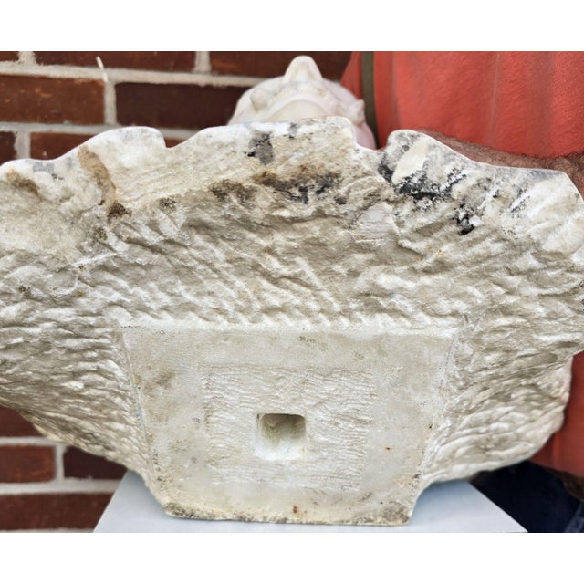 Stone Antique French Signed Felix Desruelles Marble Bust Sculpture Hand Carved Life Size For Sale - Image 7 of 7