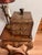 1980s Maitland-Smith Decorative Box With Crackle-Finish Leather, Brass Feet, and an Elephant Finial. For Sale - Image 9 of 9
