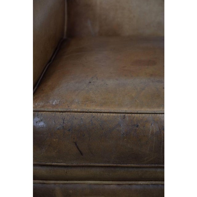 Vintage Brown Sheepskin Armchair For Sale - Image 10 of 14