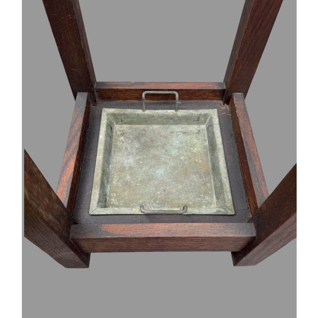 Vintage Mission Oak Arts & Crafts Era Umbrella Cane Holder Stand For Sale - Image 4 of 12
