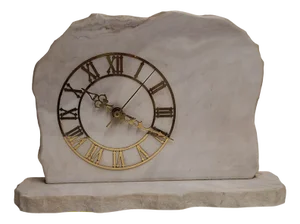 Vintage German Mantel Clock in White Marble with Brass Numerals, 1970s