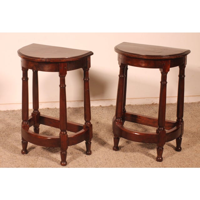 Louis XIII Style Bedside Tables in Walnut, Set of 2 For Sale - Image 11 of 12