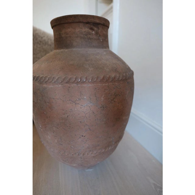 Large Antique Spanish Olive Terracotta Pot For Sale - Image 4 of 5