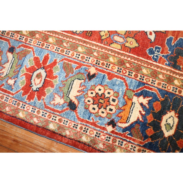 Red Antique Persian Mahal Sultanabad Rug For Sale - Image 8 of 12