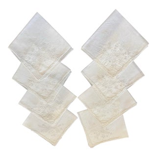 Vintage Handsewn Cocktail Napkins- Set of 8 For Sale