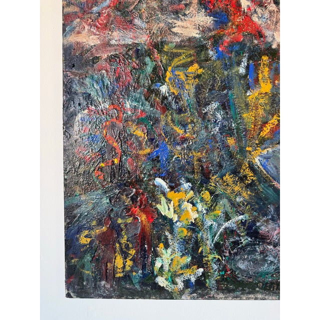 Large Vintage Helen Stein Mixed Media Expressionist Abstract Painting – Signed For Sale - Image 4 of 8
