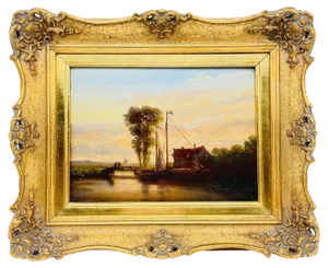 Conrad Eilers, Seascape, 1890, Oil on Board, Framed