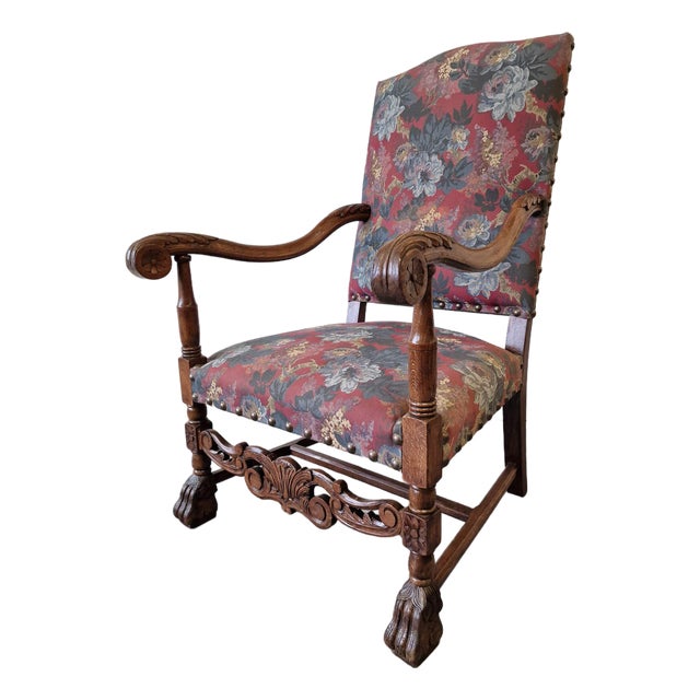 French Lounge Chair in Elm For Sale