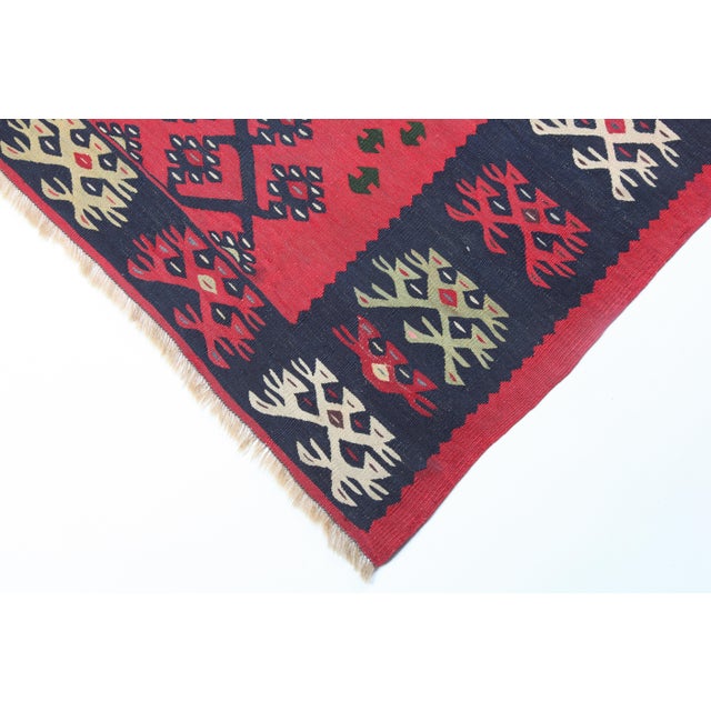 Late 19th Century Antique Red Tones Collector Kilim Rug - 6' 2'' X 4' 4'' For Sale - Image 4 of 12