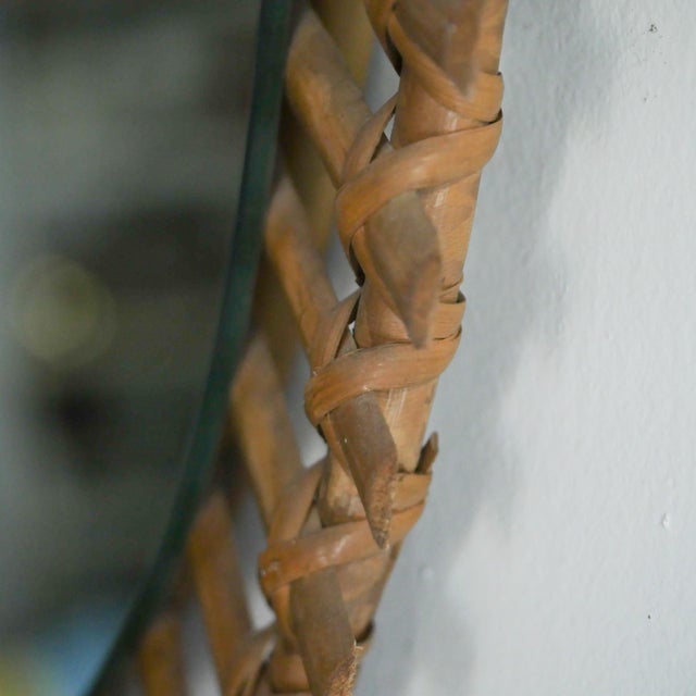 Large Italian Bamboo Mirror, 1960s For Sale - Image 9 of 13