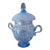 Vintage Blue Wheeler Studio Art Glass Lidded Vase For Sale