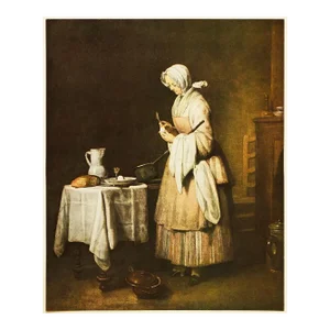 1956 After Chardin "The Attentive Nurse", Vintage Full-Color Print