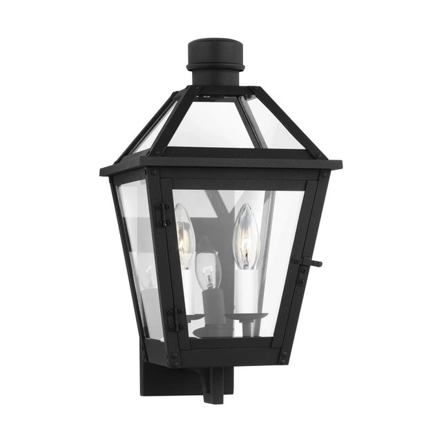 Chapman & Myers by Visual Comfort Studio Hyannis Small Wall Lantern, Textured Black For Sale - Image 4 of 5
