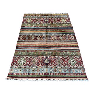 Super Kazak Hand-Knotted Wool Rug - 7'8" X 5'7" For Sale