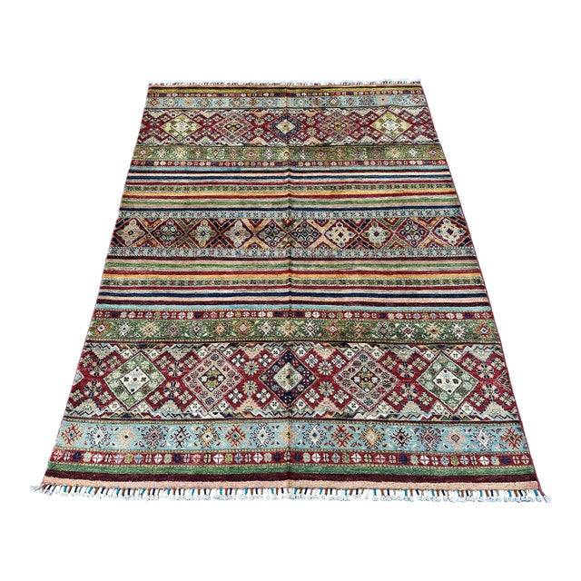 Super Kazak Hand-Knotted Wool Rug - 7'8" X 5'7" For Sale