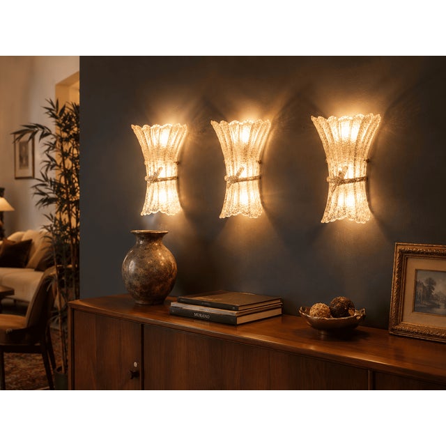 Italian 27/APM Wall Lights in Gold Graniglia Glass from Italamp, 1980s, Set of 3 For Sale - Image 3 of 18