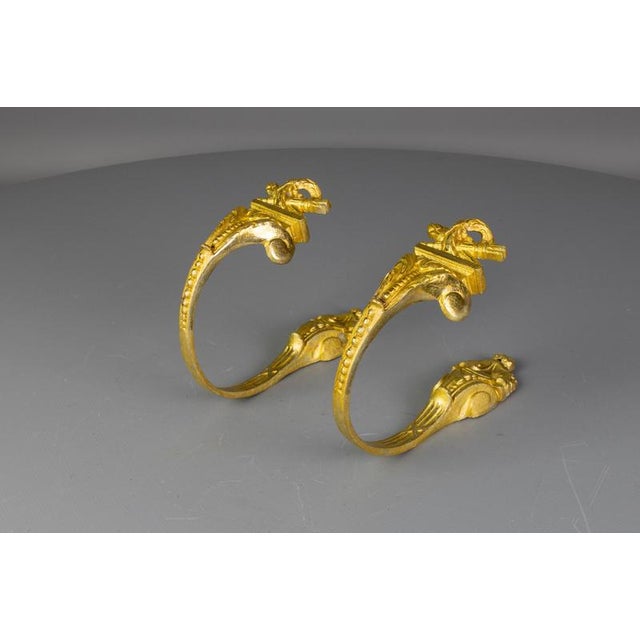 Late 19th Century Empire Revival French Gilt Bronze Curtain Tiebacks, 1890s, Set of 2 For Sale - Image 13 of 18